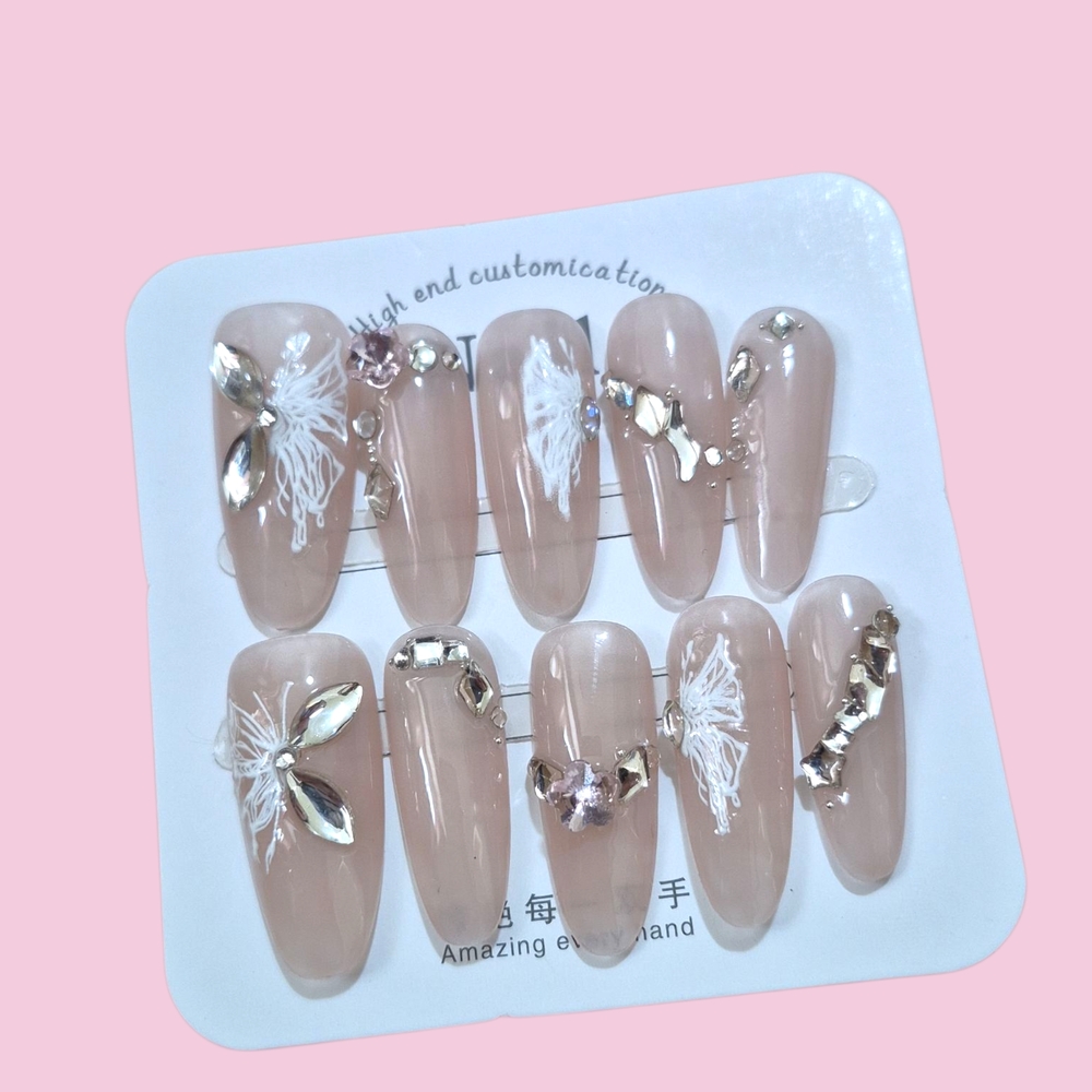 Elegant Nude Press-On Nails - Picture 2 of 2